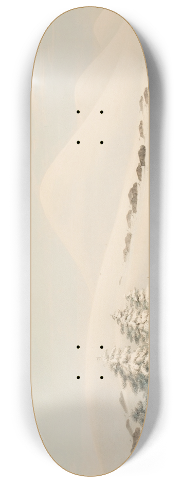 George Catlin - Buffalo Hunt, On Snow Shoes 8.25 inch art skate deck