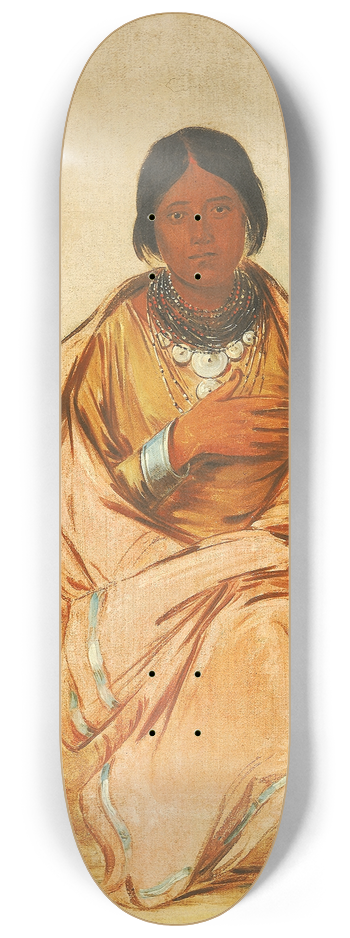 George Catlin - Chee-A-Ex-E-Co, Daughter of Deer Without a Heart 8.25 inch art skate deck