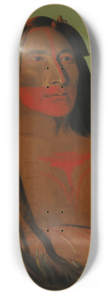 George Catlin - Mh-to-th-pa, Four Bears, Second Chief in Mourning 8.25 inch art skate deck