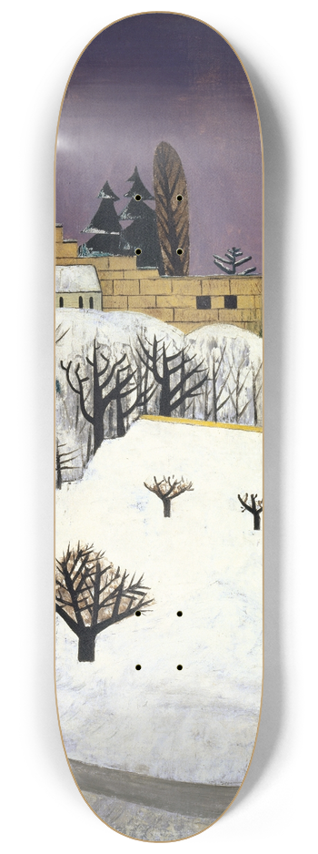 Fritz Baumann - Birseck Castle In The Snow 8.25 inch art skate deck