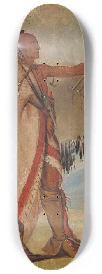 George Catlin - Tl-Lee, a Warrior of Distinction 8.25 inch art skate deck
