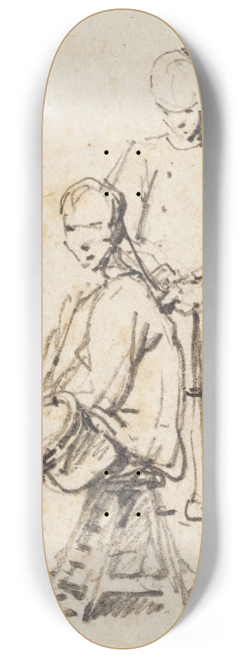 George Chinnery - A Chinese Barber 8.25 inch art skate deck