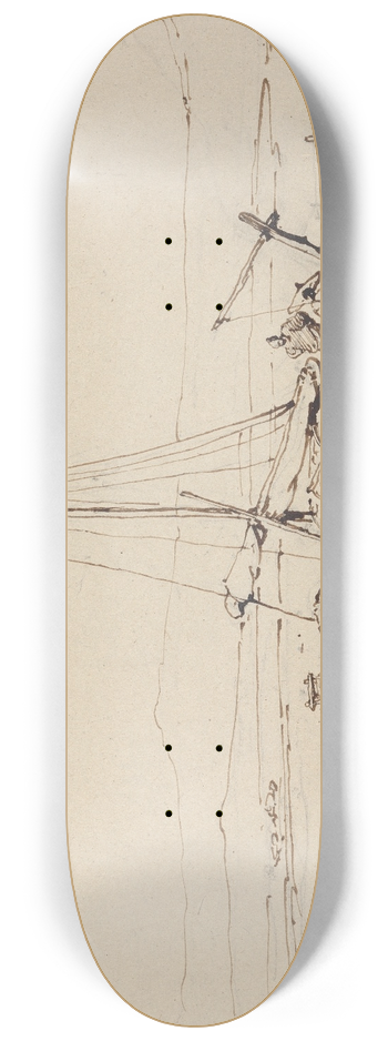 George Chinnery - Chinese Boats 8.25 inch art skate deck