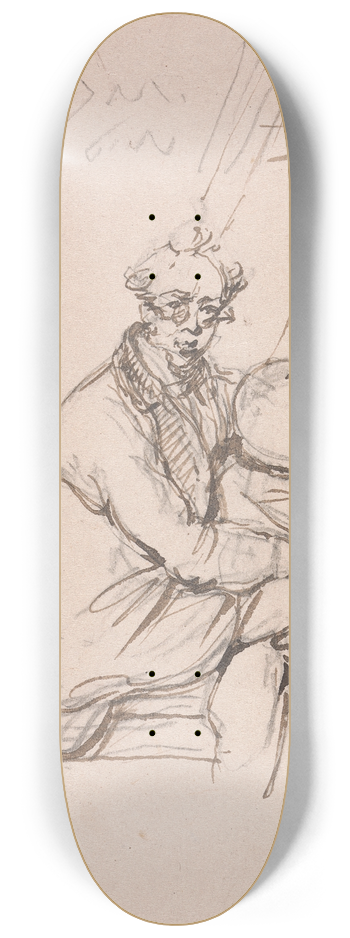 George Chinnery - Self Portrait 8.25 inch art skate deck