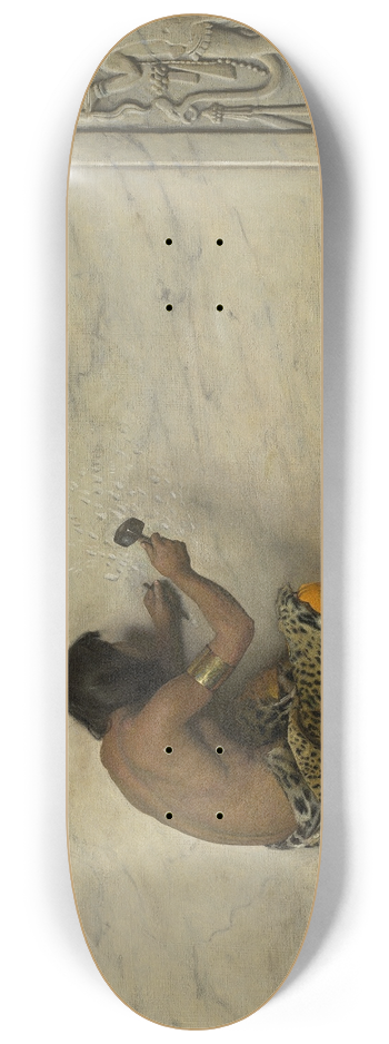 George de Forest Brush - An Aztec Sculptor 8.25 inch art skate deck
