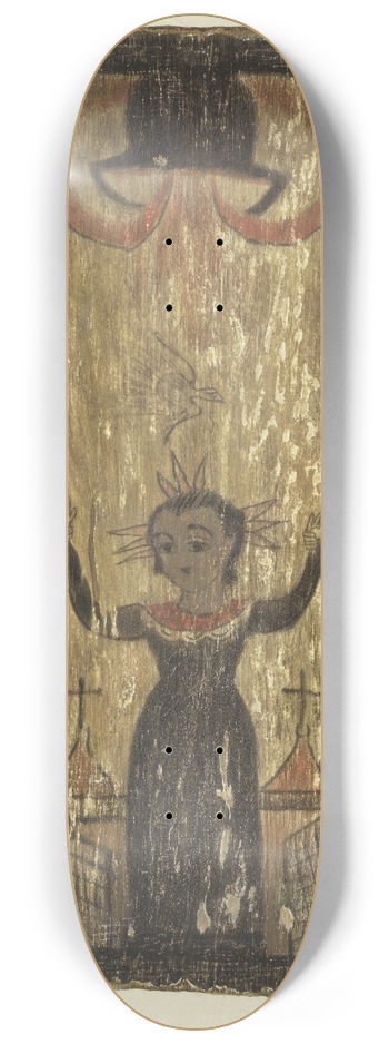 George E. Rhone - Retablo  The Holy Family 8.25 inch art skate deck