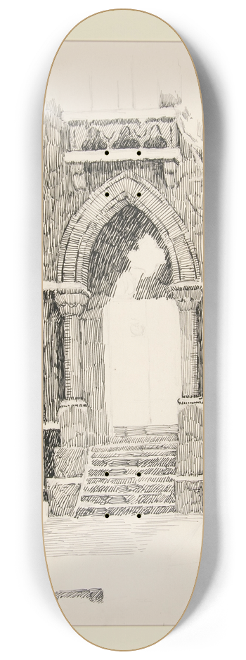 George H. Langzettel - Corner of Library, Yale Art School 8.25 inch art skate deck
