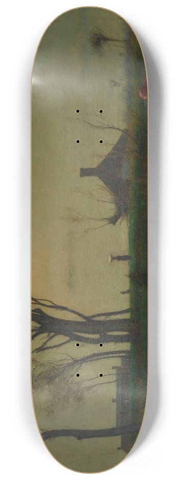 George Inness - Moonlight in Virginia 8.25 inch art skate deck