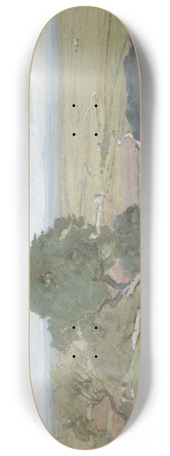 George Inness - Olive Trees at Tivoli 8.25 inch art skate deck