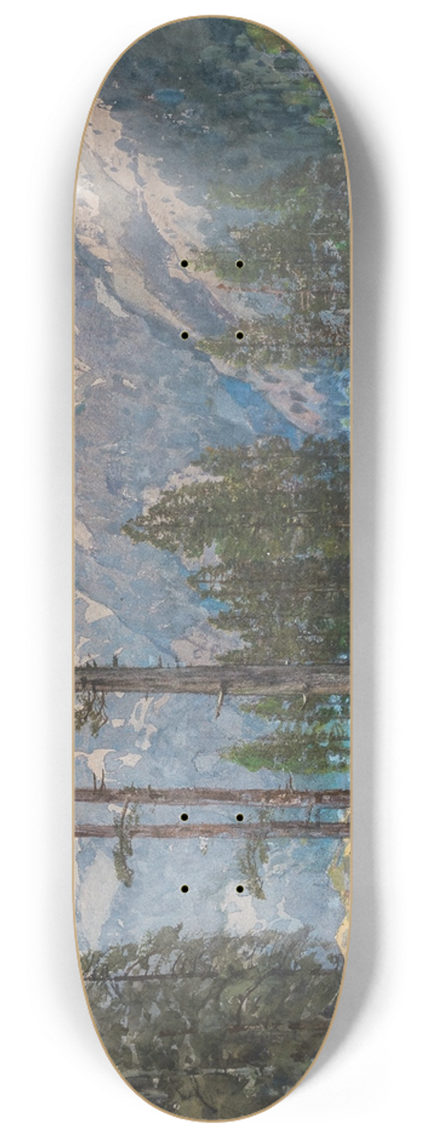 Fritz Lach - A view of Hochschwab mountain 8.25 inch art skate deck