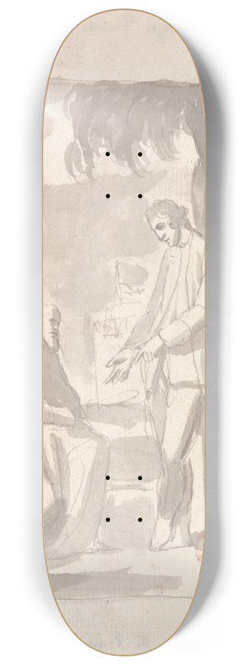 George Romney - Major Thomas Pearson and the Brahman 8.25 inch art skate deck