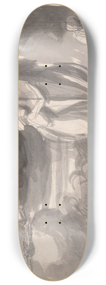 George Romney - Miranda, Prospero, and Caliban: The Tempest 8.25 inch art skate deck