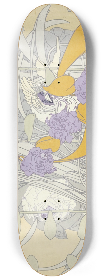 Georges de Feure - Dessin De Fleurs 8.25 inch art skate deck
