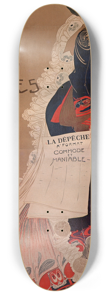 Georges de Feure - La Dpeche 8.25 inch art skate deck