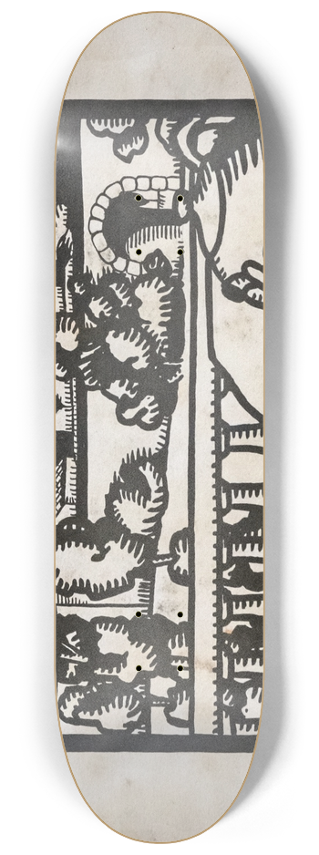 Georges Gaudion - The balcony, Provencal landscape 8.25 inch art skate deck