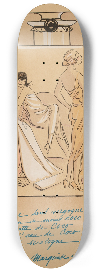 Georges Goursat (Sem) - flacon de parfum, Coco Chanel 8.25 inch art skate deck