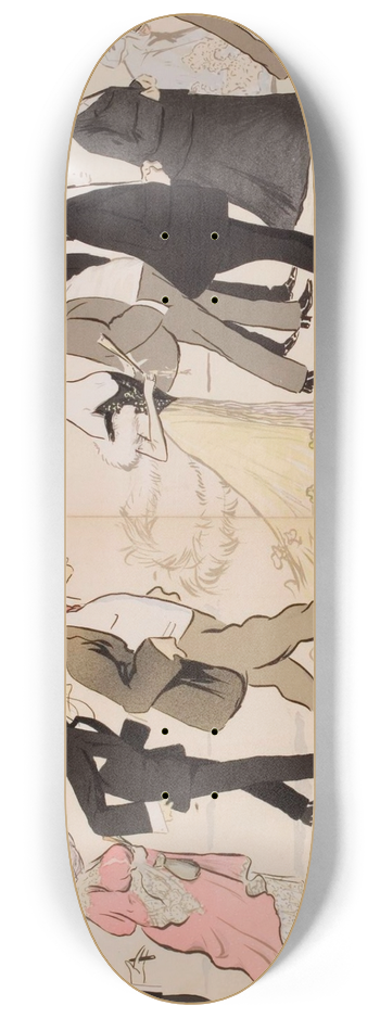 Georges Goursat (Sem) - La Marche  la Roulette-Atrium 8.25 inch art skate deck