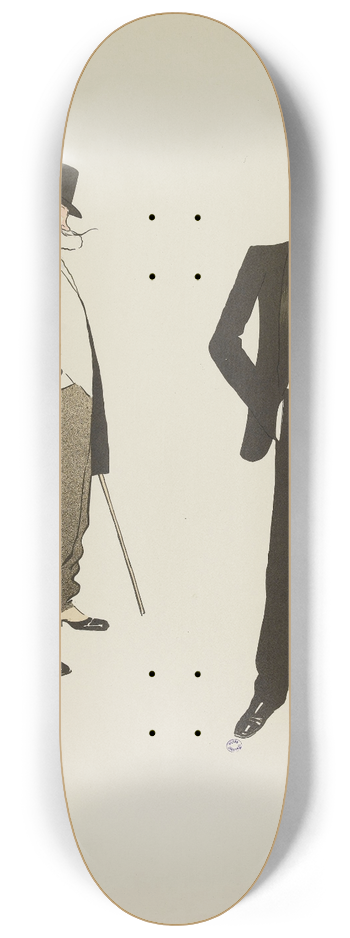 Georges Goursat (Sem) - Le duc de Chartres et le baron Henckel de Donnesmarck 8.25 inch art skate deck