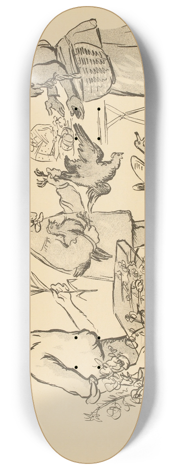 Georges Goursat (Sem) - Le march  Pure-plage 8.25 inch art skate deck