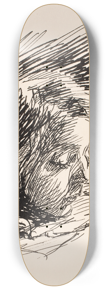 Fritz Syberg - Hoved af kunstnerens datter Clara (Nolle) 8.25 inch art skate deck