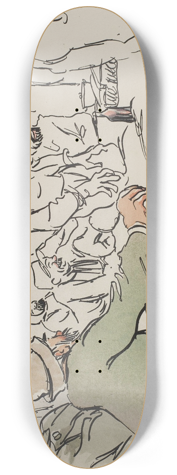 Georges Goursat (Sem) - Les territoriaux au repos 8.25 inch art skate deck