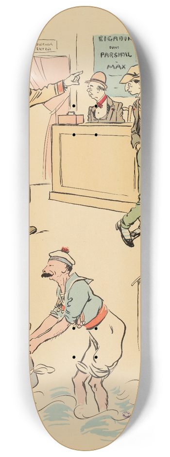 Georges Goursat (Sem) - Rigadin dans Parsifal 8.25 inch art skate deck
