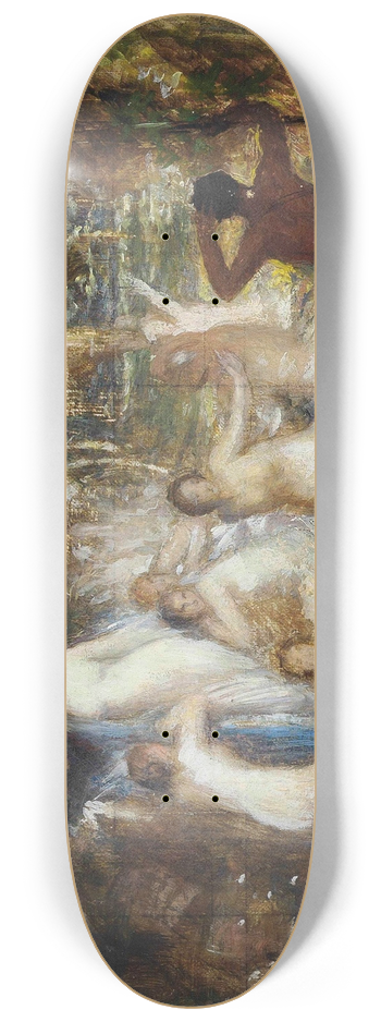 George Spencer Watson - Allegorical figures in a stream 8.25 inch art skate deck