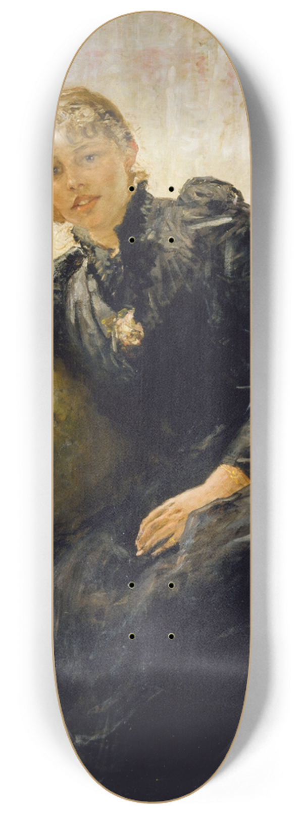 Fritz von Uhde - Portrait of a Lady (Portrait of Therese Karl) 8.25 inch art skate deck