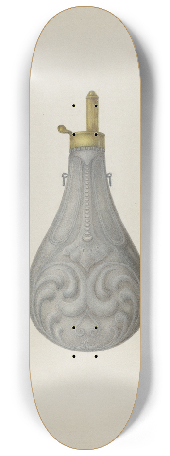 George V. Vezolles - Pewter Powder Flask 8.25 inch art skate deck