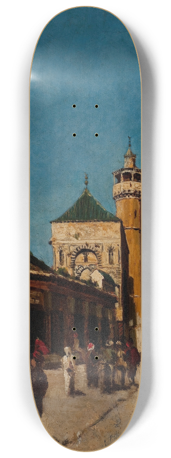 Georg Grimm - Street in Tunis 8.25 inch art skate deck
