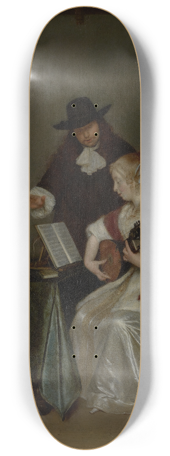 Gerard ter Borch - The Music Lesson 8.25 inch art skate deck