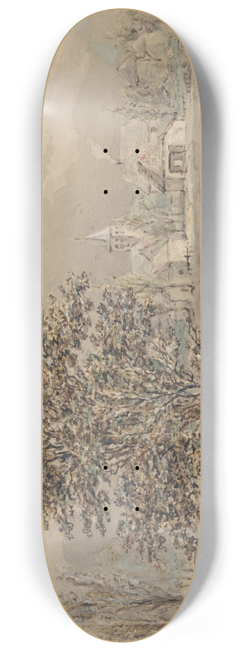 Gerardus Emaus de Micault - Gezicht op het dorp Zoelmond 8.25 inch art skate deck