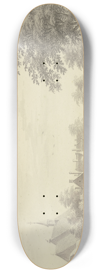 Gerard van Rossum - Stdtchen am Flu, rechts ein Heuwagen 8.25 inch art skate deck