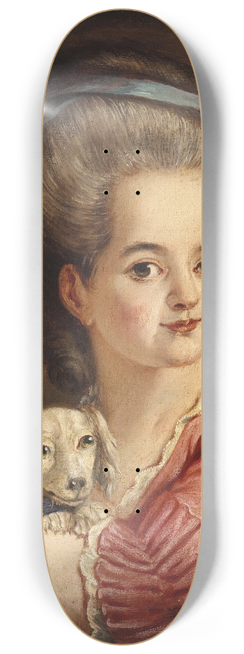 German School - Portrait de fillette 8.25 inch art skate deck