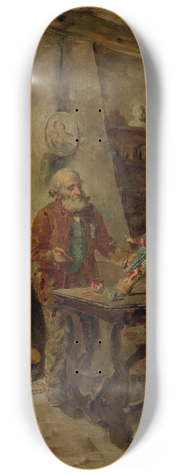 Gerolamo Induno - Painting the Madonna 8.25 inch art skate deck