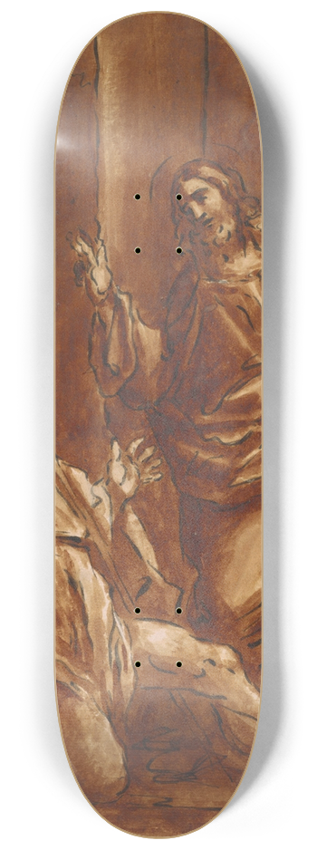 Giacomo Cavedone - Christ Exorcising Devils from a Lame Man 8.25 inch art skate deck