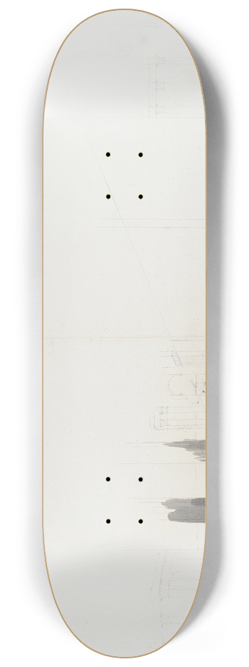 Gaetano Gandolfi - Figures and Animals in Deep Architectural Setting 8.25 inch art skate deck