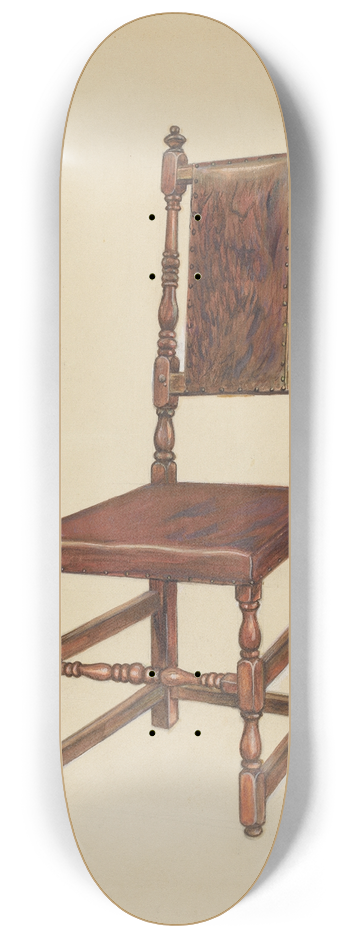 Gilbert Sackerman - Cromwellian Leather Side Chair 8.25 inch art skate deck