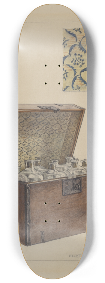 Gilbert Sackerman - Medicine Bottle Chest 8.25 inch art skate deck