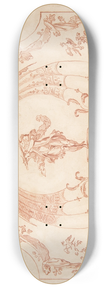 Gilles-Marie Oppenord - Design for a Decorative Panel with a Flutist 8.25 inch art skate deck