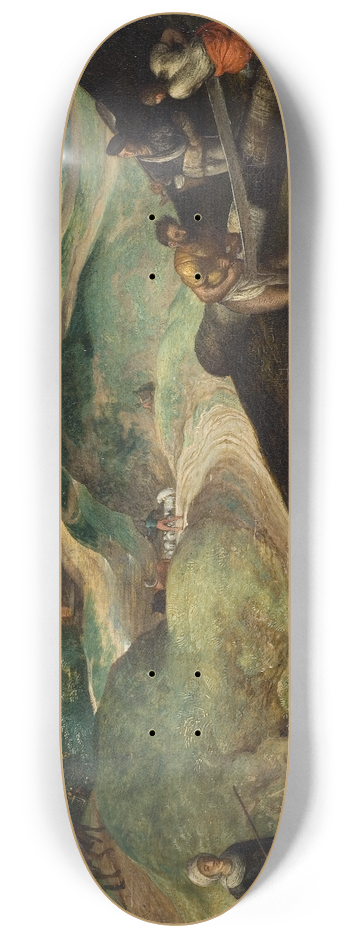 Gillis Mostaert - Landscape with Men Sawing Timber 8.25 inch art skate deck