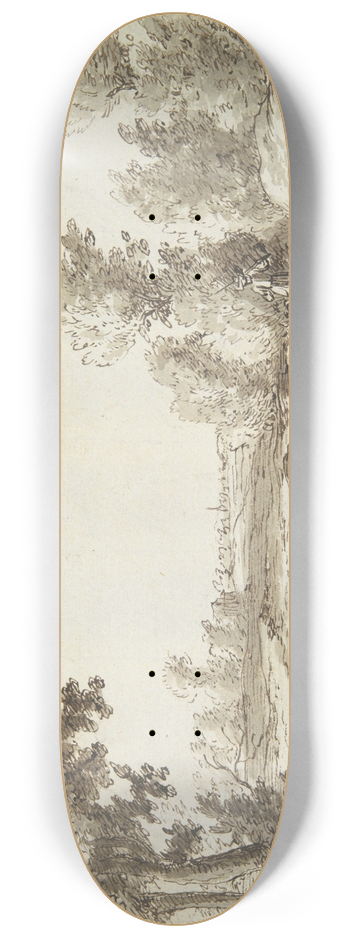 Gillis Neyts - Landscape with Hunter andDogs 8.25 inch art skate deck