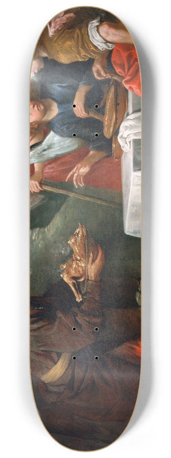 Giovanni Andrea de' Ferrari - Abraham and the Three Angels 8.25 inch art skate deck