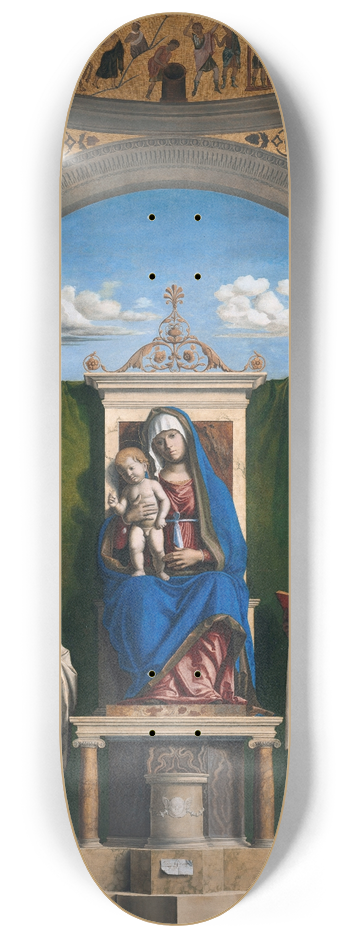 Giovanni Battista Cima da Conegliano - Enthroned Madonna with Child and SS Peter, Romualdus, Benedict and Paul 8.25 inch art skate deck