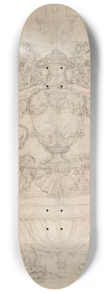 Giovanni Battista Foggini - Design for a Fountain with Two Water-Spouting Lions 8.25 inch art skate deck