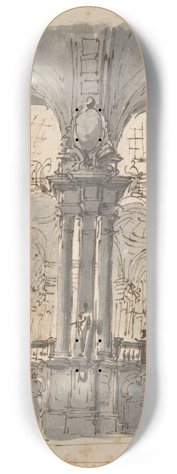 Giovanni Battista Natali III - Design for a Stage Set 8.25 inch art skate deck