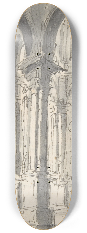 Giovanni Battista Natali III - Design for Stage Set with a Circular Arcade 8.25 inch art skate deck