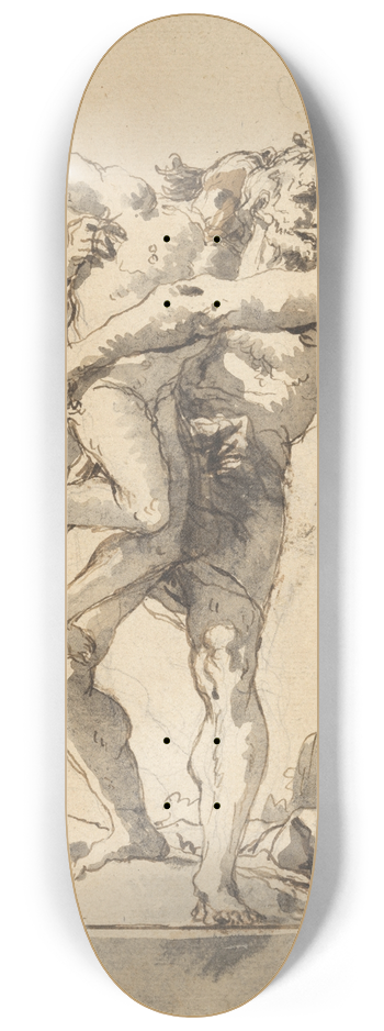 Giovanni Domenico Tiepolo - Hercules and Antaeus (with a Base Below) 8.25 inch art skate deck