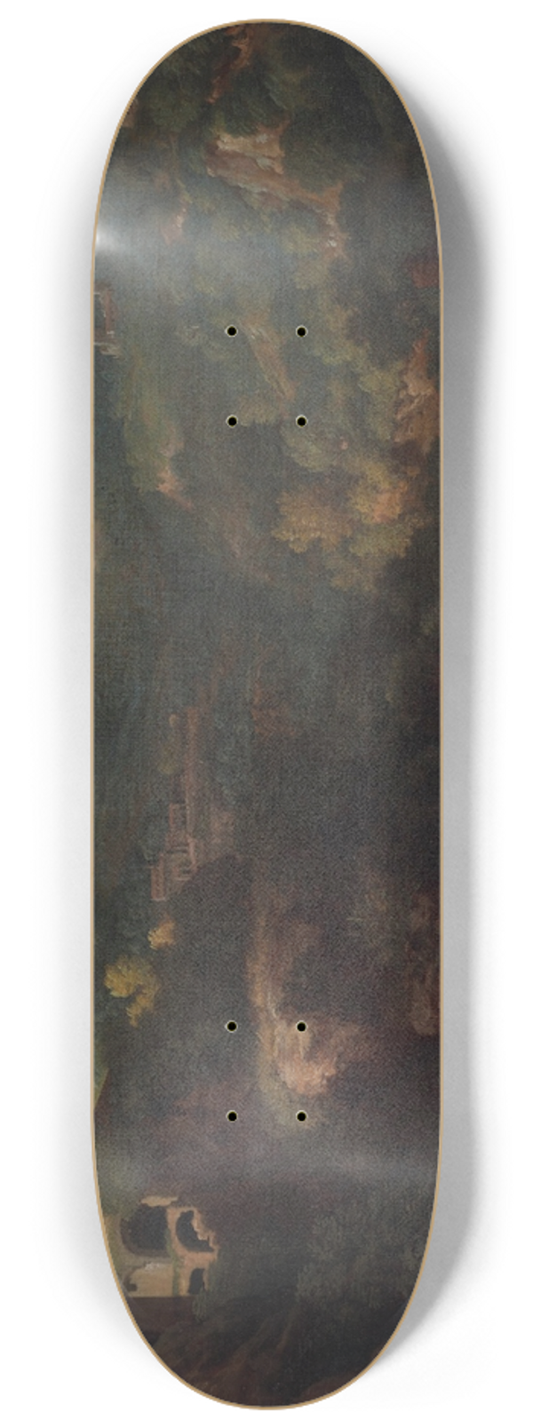 Gaspard Dughet - A view of Tivoli, with the Temple of the Sibyl 8.25 inch art skate deck