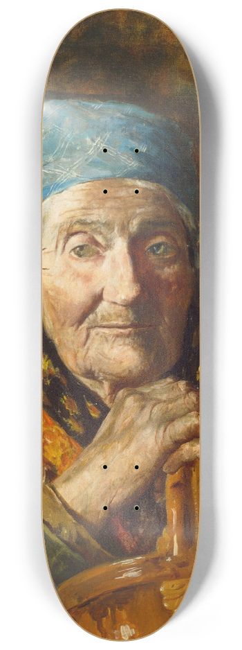 Girolamo Nerli - An old woman (study) 8.25 inch art skate deck